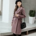 2018 mùa xuân và mùa thu mới của Hàn Quốc phụ nữ dày áo len nữ mỏng kích thước lớn phần dài áo len thủy triều áo khoác dạ nữ ngắn Trung bình và dài Coat