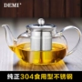 Bộ ly trà thủy tinh dày đặt bộ lọc hoa bằng thép không gỉ chịu nhiệt hoàn toàn - Trà sứ ấm chén uống trà