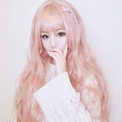 taobao agent Wavy fuchsia wig, Lolita style, cosplay, curls