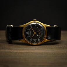 Винтажные наручные часы 乌克兰代购unique◇古着1950s苏联复古收藏男士黑色机械腕表手表