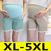Phụ nữ mang thai của quần mùa hè cotton dạ dày lift quần mùa hè phần mỏng lỏng XL quần short năm điểm quần cộng với phân bón 200 kg