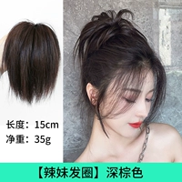 [Горячая девочка Круг волос] темно -коричневый