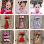 Trung Quốc tấm gió khóa tua tóc kẹp tóc phụ kiện Trẻ em trang phục màu đỏ cổ điển sườn xám Tang đầu trang sức phụ kiện tóc năm mới