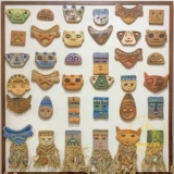 Южноамериканская индийская индийская индийская индийская индо -Гуса культурная бумага Перу Керамика Маска Книга Книга Книга Книжный магазин