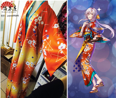 taobao agent Dream Kingdom and Sleeping 100 Prince desserts, shutdowns COSPLAY printed orange blue kimono