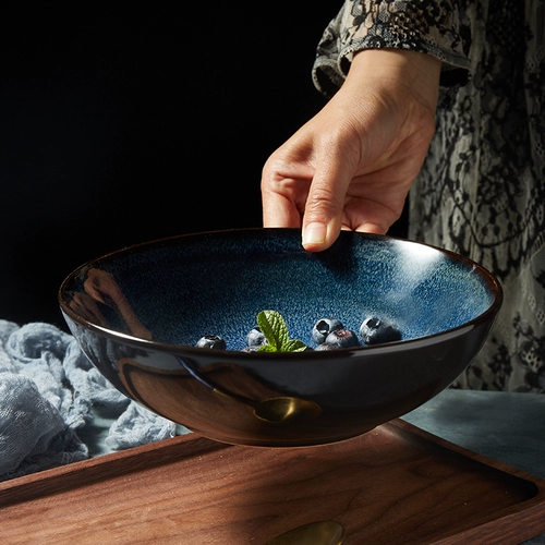 Творческая европейская керамическая миска с фруктами салат из салата рамэн миска миска миска смешанная лапша большая миска печь трансформированная глазурь