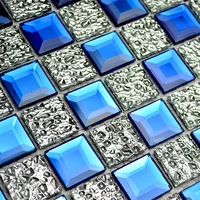 25 шлифований граница синее зеркало серебряное алмаз