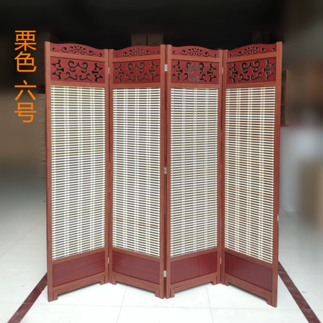Tùy chỉnh 
            mới của Trung Quốc màn hình phân vùng phòng khách gỗ tre mây khắc gấp văn phòng di động trang trí đơn giản chặn lối vào lam gỗ phòng khách đẹp 