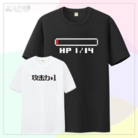 Власть атаки +1 Силы обороны +1 HP1 Blood Bar Oning Anime T -Shirt Game