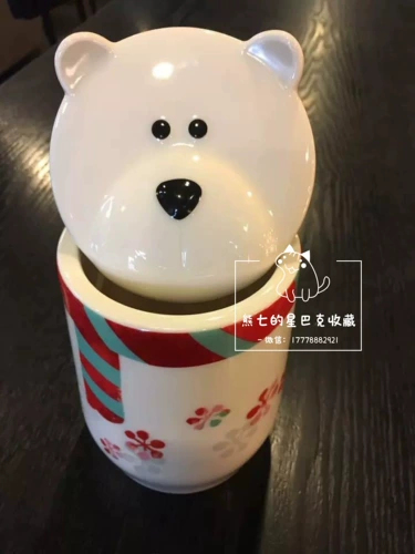 Starbucks подлинное пятно бесплатно доставка Рождественская теплое медведь Плотная герметичная банка кофейная фасоль банка сахарная банка керамические продукты питания