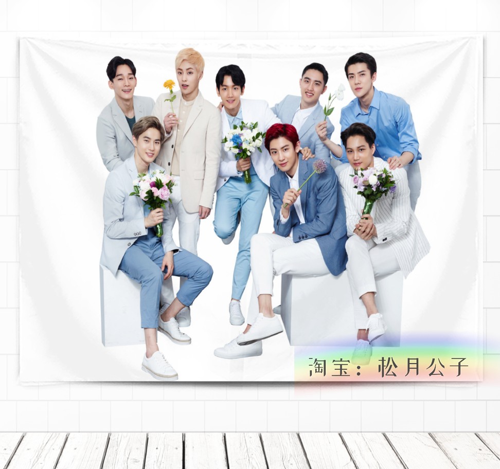Elegant CamelEXO Park canlie Bian Boxian Wu Shixun Zhang Yixing Kris Hanging cloth Wall cloth Tapestry dormitory Background cloth decorate