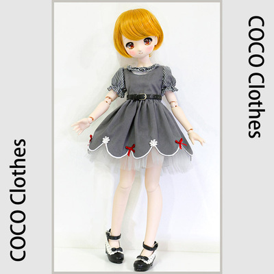 taobao agent [COCO] BJD MDD four -quarter 4 -point baby clothing small cute gray dress daily suit