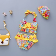 Áo tắm trẻ em Hàn Quốc cho bé gái mặc bikini màu vàng hoa bé gái công chúa bé gái mặc đồ bơi nhanh khô