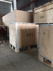 деревянная упаковка 定制胶合板免熏蒸可拆卸钢带边卡扣折叠木箱包装航运输组装木箱