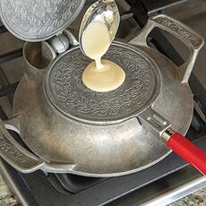 Яичный рулетик машина 现货美国nordic复古薄饼机金属蛋卷机脆皮家用华夫饼燃气用双面盘