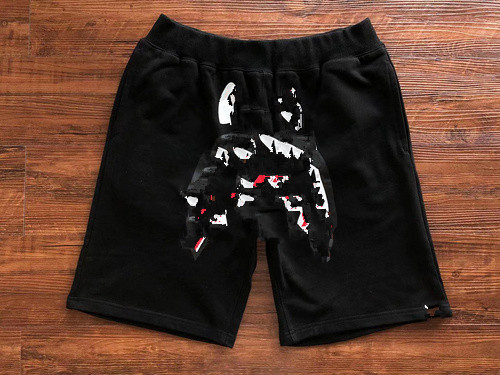 Blackred shark mouth camouflage + Solid color Tricolor shorts