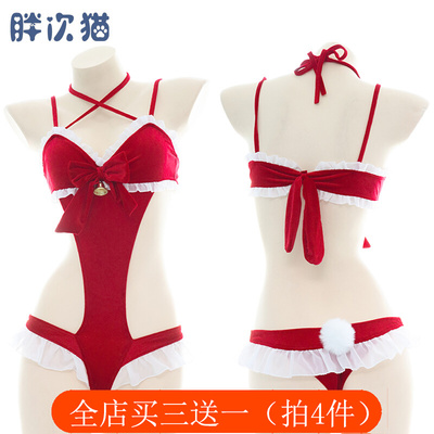 taobao agent Red bodysuit with bow, pijama, underwear suitable for photo sessions, Birthday gift