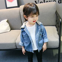 Джинсовая осенняя детская куртка с капюшоном, коллекция 2021, в западном стиле, в корейском стиле, подходит для подростков