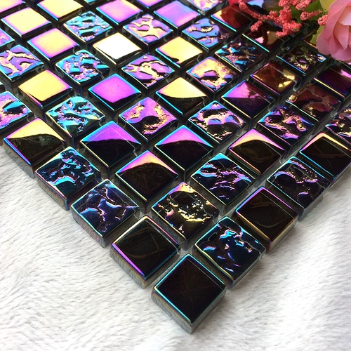 Оу красочная черная ледяная трещина хрустальная стеклянная мозаичная плитка фоновая стена стенка