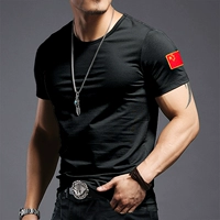 Короткая -601 черная круглая шея (одиночный флаг)