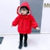 Áo khoác trẻ em nữ bằng vải cotton 2018 phiên bản mới của Hàn Quốc cho bé quần áo trẻ sơ sinh cộng với áo nhung dày bé gái nhỏ màu đỏ cưỡi áo trẻ em Áo khoác
