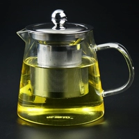 Pindefang chịu nhiệt thủy tinh ấm trà hoa ấm trà dày thép không gỉ lọc trà thủy tinh đặt ấm trà chống cháy nổ nứt bộ ấm pha trà