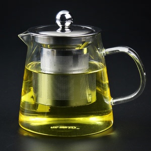 Pindefang chịu nhiệt thủy tinh ấm trà hoa ấm trà dày thép không gỉ lọc trà thủy tinh đặt ấm trà chống cháy nổ nứt