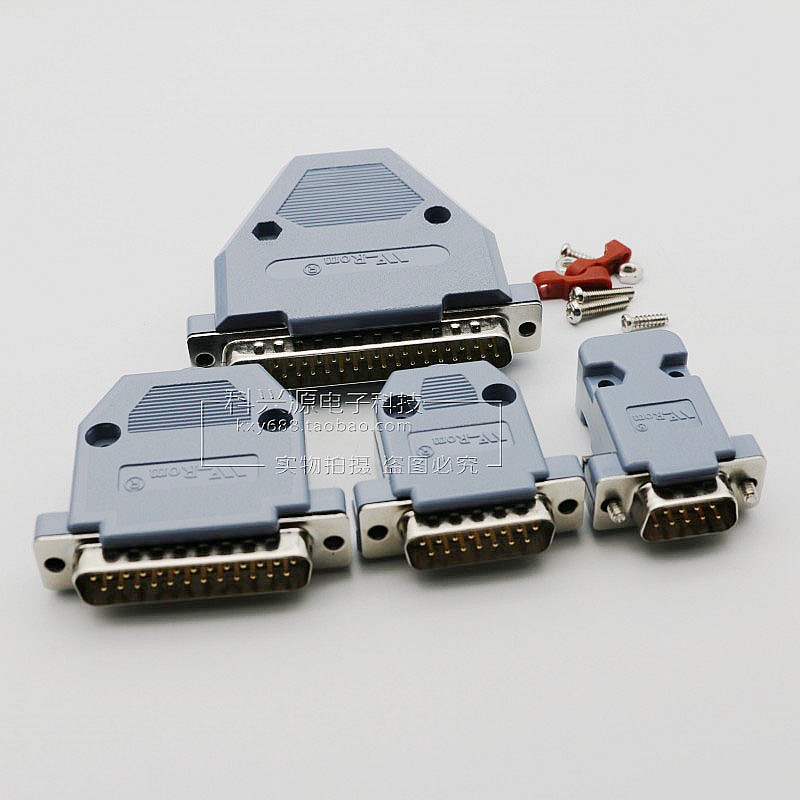 Vỏ nhựa màu xám W-ROM Noguchi Vỏ DB9 DB15 DB25 DB37P Kết nối D-SUB COM