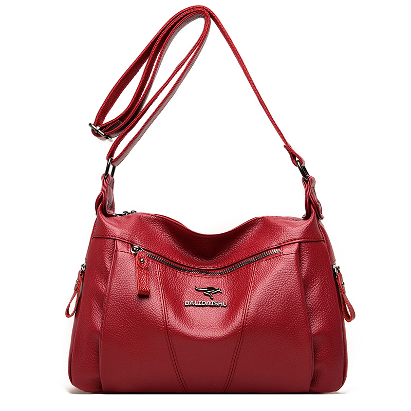 Claretgenuine leather cowhide Female bag 2021 Spring and summer new pattern tide mom high-capacity Soft skin atmosphere Middle aged and elderly One shoulder Inclined shoulder bag