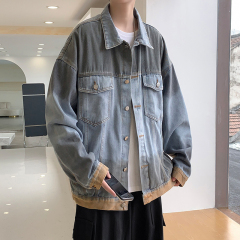 漸變牛仔外套男ins潮牌港風寬鬆2020春秋季日系復古百搭潮流夾克