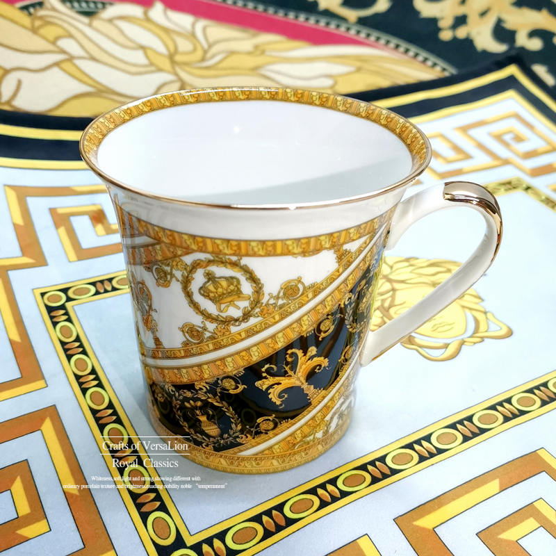 Crown Totem (High Quality Bone China)European style luxurious Ceramic cup new pattern ins Net red cup Medusa Mug Bone China Coffee milk cup Tea cup
