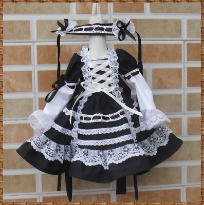 taobao agent Suzhou Aunt BJD baby clothing 4 points 3 points, dress spot black and white series