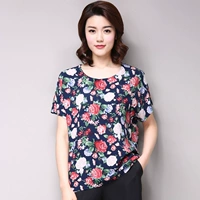 Trung niên đồ ngủ phụ nữ mùa hè cotton ngắn tay t-shirt lỏng cộng với phân bón XL mẹ nạp bông lụa nhà dịch vụ áo sơ mi đồ lót hàng hiệu