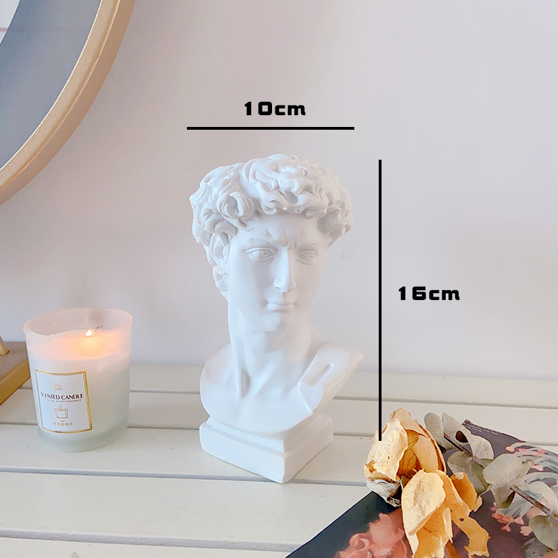 David's Sculpture And Vaseins Retro flower arrangement vase David statue Cosmetic brush bucket a living room Home Furnishing Gypsum Sculpture Dried flower decorate Ornaments