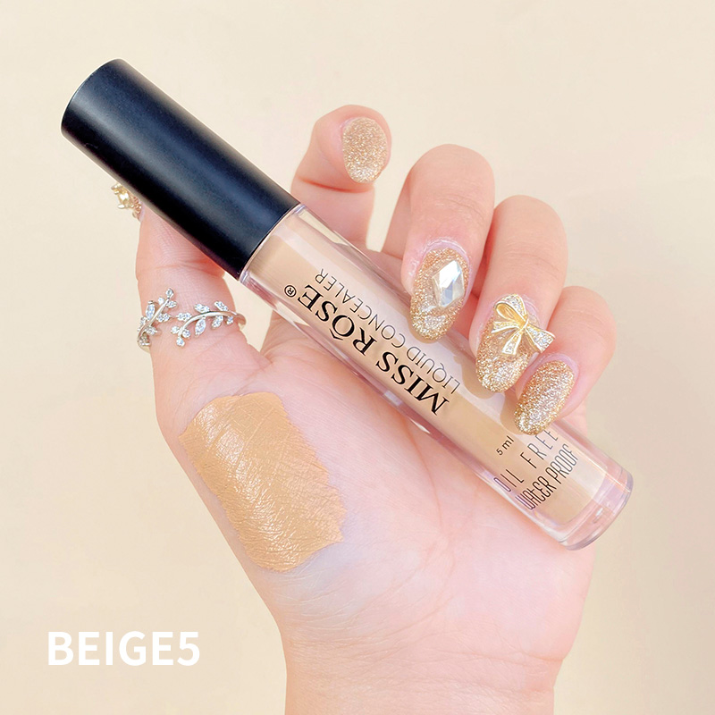 Beige5 (Yellowish Black)miss rose Concealer Liquid Foundation acne scarring cover Acne Freckles speckle dark under-eye circles face lasting Cottect