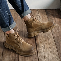 Martens, универсальная высокая обувь на платформе, высокие короткие сапоги, из натуральной кожи, тренд сезона