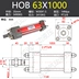 tính toán xi lanh thủy lực Nhà sản xuất tùy chỉnh xi lanh thủy lực dầu nặng/xi lanh thủy lực thanh giằng/dầu nặng HOB63X50/100/150/200/300 xi lanh thủy lực tính lực ép xi lanh 