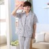 Mùa hè phần mỏng nam chất béo đồ ngủ cotton ngắn tay quần thêm mã lớn 5XL dài tay áo cộng với phân bón để tăng thanh niên phù hợp với Bộ Pajama