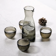 Rượu sake phong cách Nhật Bản đặt với búa búa mô hình hầm rượu vang hầm rượu nhỏ ly rượu sáng tạo 1 nồi 4 ly - Rượu vang