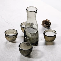 Rượu sake phong cách Nhật Bản đặt với búa búa mô hình hầm rượu vang hầm rượu nhỏ ly rượu sáng tạo 1 nồi 4 ly - Rượu vang chén uống rượu