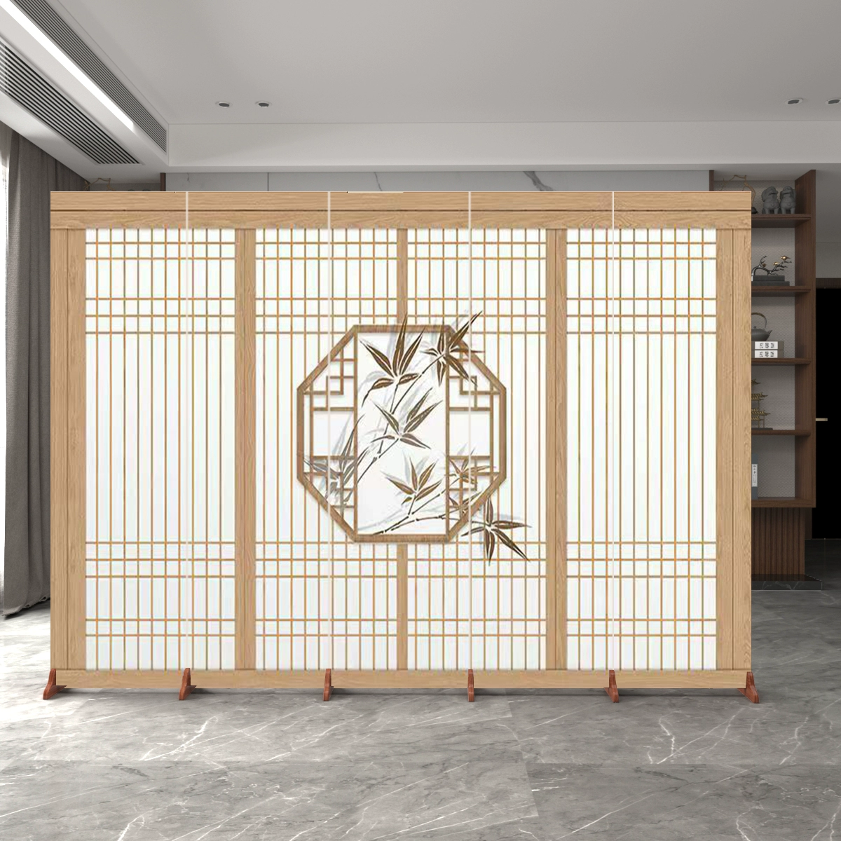 Tùy chỉnh 
            mới phong cách Trung Quốc cổ màn hình phân vùng văn phòng nhà phòng ngủ lối vào phòng khách di động kéo đẩy gấp vách ngăn phòng ngủ bằng gỗ 