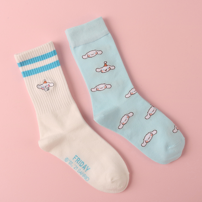 Yuguigou 2 PairsMINISO MINISO sanrio  week Stockings 2 Double pack Cartoon lovely Socks ventilation Cinnamoroll  JK socks