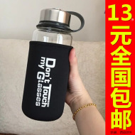 Thủy tinh sáng tạo công suất lớn cốc trong suốt với nắp lọc nam chịu nhiệt cup single-layer cốc cầm tay 1000 ml