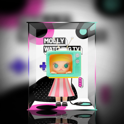 taobao agent 【Move】Bubble Molly TV Time Series Jasmine hand -handled special acrylic display box