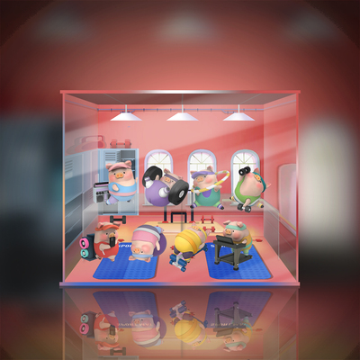 taobao agent 【Move】52TOYS Lulu Pig Sports Series Tide Play Blind Box Pig Doll Applicable display box