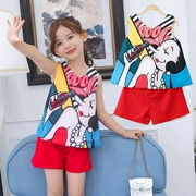 Quần áo trẻ em nữ hè 2018 mới phù hợp với thời trang nước ngoài quần áo trẻ em hai mảnh thủy triều