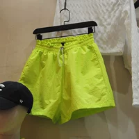Южнокорейский летний товар, шорты для отдыха, флуоресцентные штаны, на шнурках, высокая талия, по фигуре