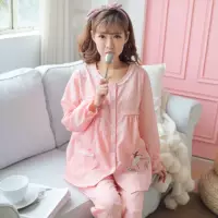 Mùa hè gạc tháng quần áo phần mỏng cotton mùa xuân và mùa thu phụ nữ mang thai cho con bú đồ ngủ sau sinh quần áo ra khỏi nhà dịch vụ phù hợp với bộ đồ bầu mặc nhà mùa hè