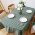 Nâu xanh màu xanh đậm kẻ sọc khăn trải bàn cotton linen nghệ thuật dày bảng vải bìa hiện đại đơn giản Châu Âu Khăn trải bàn
