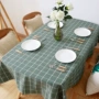 Nâu xanh màu xanh đậm kẻ sọc khăn trải bàn cotton linen nghệ thuật dày bảng vải bìa hiện đại đơn giản Châu Âu khăn phủ bàn